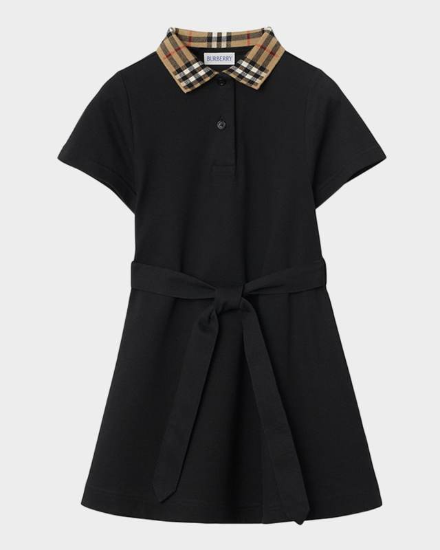 Girl's Astrid Check Polo Shirtdress, Size 3-